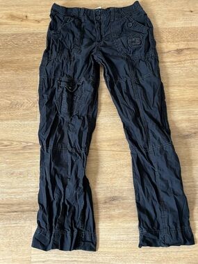Limited Too Girls Black Cargo Pants Size 16 Y2K Lightweight Utility Pants